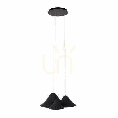Kontrola Závěsné svítidlo Max Light Bellmond P0565 černo-šedé plstěné LED 21 W, 3 světla, 60 cm