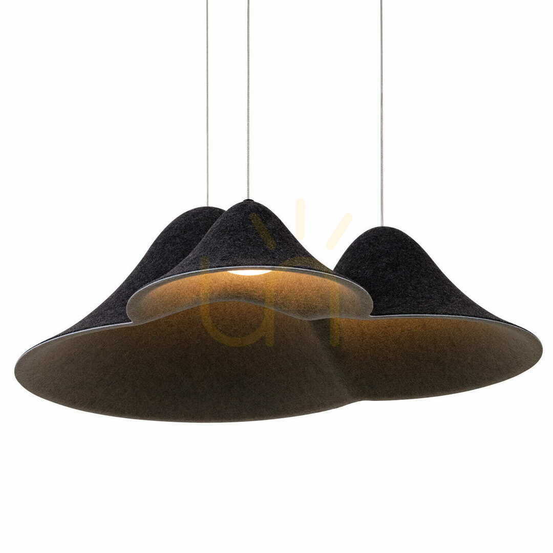 Pendant Light Max Light Bellmond P0565 Black Grey Felt 3-Light LED 60 cm