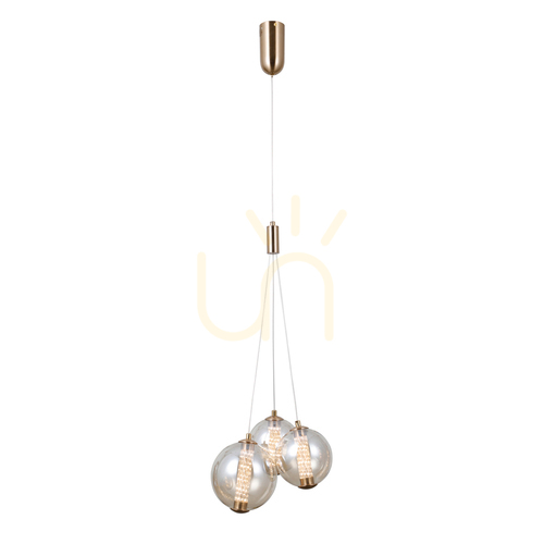 Kontrola Závěsné LED svítidlo Italux Butero 3x12W amber zlaté PND-34359-3-HBR-AMB