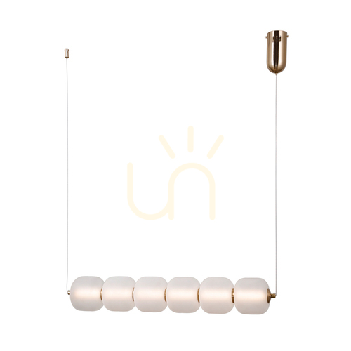 Kontrola Závěsné LED svítidlo Italux Ganti Opál Zlaté 15W 3000K PND-34362-6H-HBR-OPAL