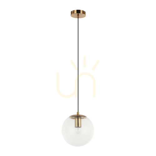 Kontrola Závěsné svítidlo Italux Sarpo E27 mosazné sklo PND-58867-1S-BRO