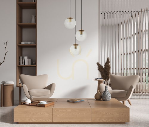 Kontrola Závěsné svítidlo Italux Sarpo 3x E27 mosaz sklo, PND-58867-3S-BK-BRO