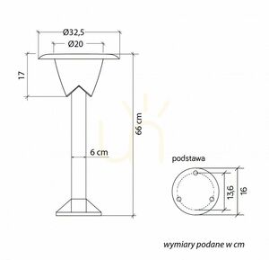 Venkovní stojací lampa SU-MA Bianca černá 66 cm 1083-66 small 3