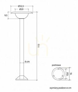 Venkovní sloupkové svítidlo SU-MA FEBE černé 113 cm 1081-113 small 3