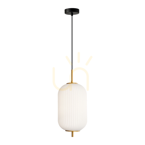Kontrola Závěsné svítidlo Italux Olmeto E27 zlaté/opálové PND-28798-1-GD-WH