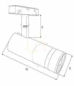 Lištové svítidlo Max Light MAX M0041N magnetický reflektor bílý LED 13W 3000K small 3