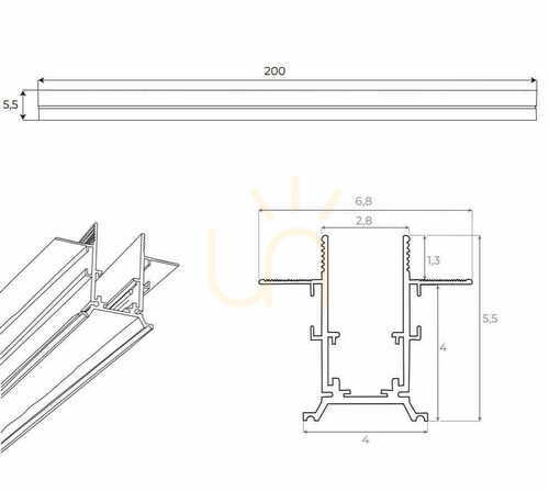Kontrola Magnetická zapuštěná lišta Max Light MAX MT0024 200 cm bílá