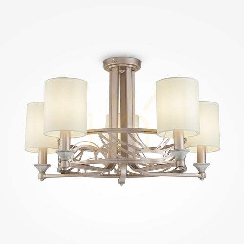 Kontrola Lustr Maytoni VITTORIA H004CL-05BG – zlatý, 5xE14 max 40W, Ø71 cm, krémová stínidla, záruka 5 let