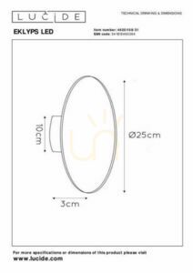 Nástěnné svítidlo Lucide EKLYPS LED 8W bílá 25 cm 46201/08/31 small 8