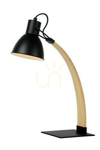 Kontrola Stolní lampa Lucide CURF černá dřevo E27 54 cm 03613/01/30