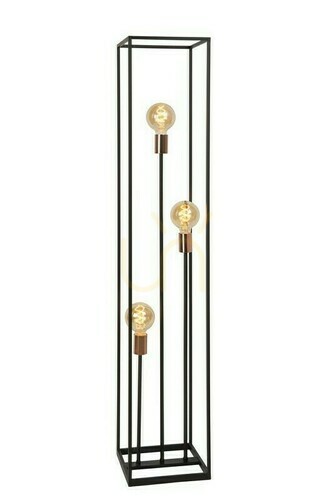 Kontrola Stojací lampa Lucide ARTHUR černá/měděná kovová vintage 3xE27 140 cm 08724/03/30