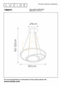 Závěsné svítidlo Lucide TRINITI černé LED 80 cm 136 W 46402/99/30 small 6