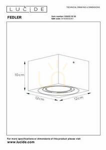 Downlight Lucide FEDLER černý LED GU10 12 W stmívatelný IP20 1x spot small 5