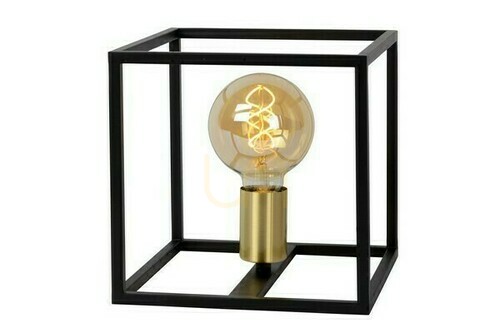Kontrola Stolní lampa Lucide Ruben černá/zlatá kovová E27 22 cm