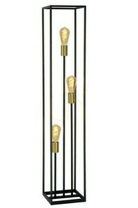 Stojací lampa Lucide Ruben černá zlatá kovová vintage 3xE27 small 0
