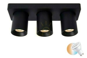 LED downlight Lucide Nigel černý GU10 3x5W 230V IP20 CCT small 0