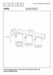 Downlight Lucide NIGEL 3x GU10 LED bílý 09929/15/31 small 8