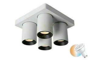 Downlight Lucide NIGEL bílý 4×GU10 LED stmívatelný, 20 cm, 09929/20/31 small 0