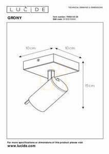 Nástěnné svítidlo Lucide GRONY černé/zlaté LED GU10 5W 17998/05/30 small 4
