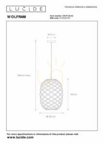 Závěsné svítidlo Lucide Wolfram 21417/32/02 zlaté černé E27 32 cm small 4