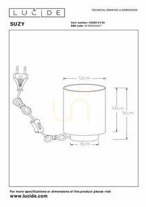 Stolní lampa Lucide SUZY černá zlatá kovová E14 40W 16 cm 45588/01/30 small 5