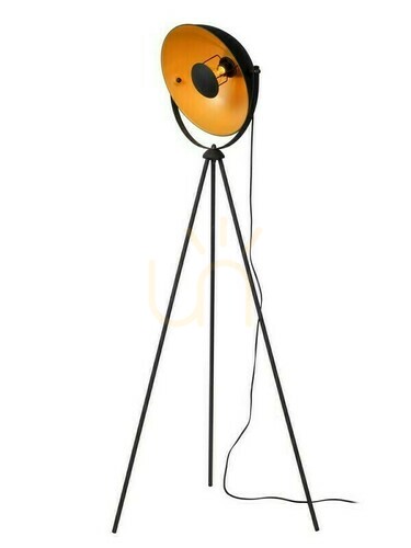Kontrola Stojací lampa Lucide ALVARO černá/zlatá E27 vintage 148 cm