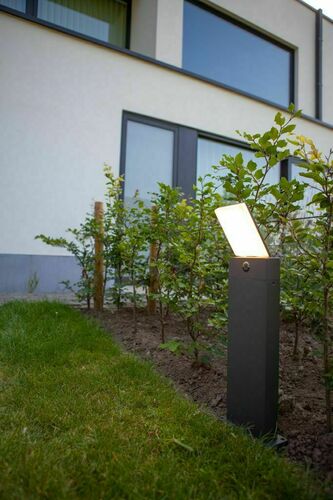Kontrola Zahradní LED sloupek Lutec PANO 7289001118 tmavě šedý 17,5 W 63,5 cm