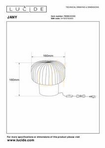 Stolní lampa Lucide JANY zlatá skleněná 18 cm E14 78595/01/02 small 5