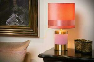 Stolní lampa Lucide Extravaganza Frizzle růžová zlatá E14 32 cm 10500/81/66 small 2
