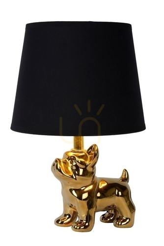 Kontrola Stolní lampa Lucide EXTRAVAGANZA Sir Winston zlatá černá porcelán E14 31,5 cm