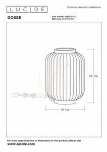 Stolní lampa Lucide LGOSSE bílá porcelán Japandi E14 33,7 cm 13535/34/31 small 4