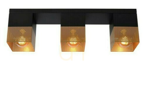 Kontrola Plafon Lucide Renate černý/zlatý 3xE27 54 cm 21123/03/02