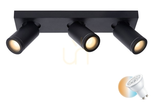 Kontrola Plafon Lucide TAYLOR černý LED 3xGU10 IP44 09930/15/30