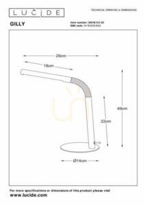Stolní lampa Lucide GILLY černá LED 3W kov 36612/03/30 small 1