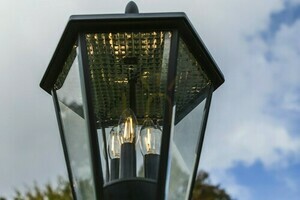 Venkovní sloupové světlo Lutec London Solar hnědé 31 cm small 1