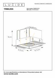 Stropní svítidlo Lucide TRIMLESS bílá GU10 1x LED 09925/01/31 small 3
