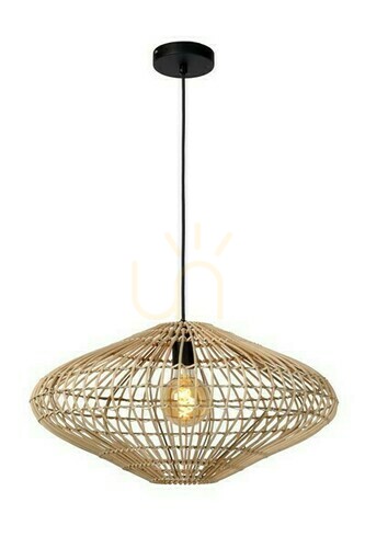 Kontrola Závěsné svítidlo Lucide Magali ratan dřevo 56 cm 03435/56/72