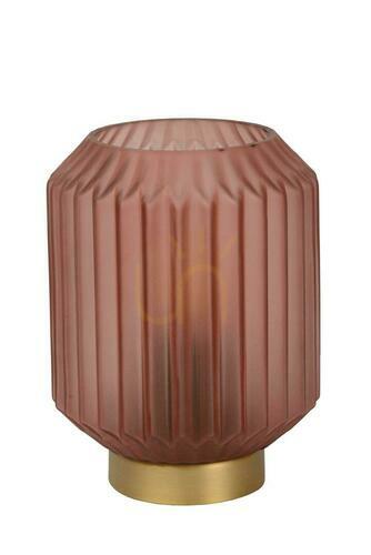 Kontrola Stolní lampa Lucide SUENO růžové sklo zlatá podstava Ø 13 cm E14 45595/01/66