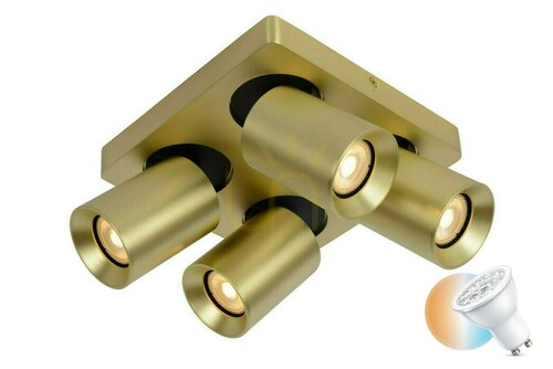 Kontrola Stropní svítidlo Lucide NIGEL 4x GU10 zlaté 20 cm 09929/20/02