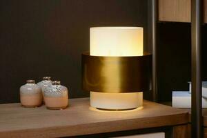 Stolní lampa Lucide FIRMIN zlatá retro sklo 22 cm E27 45597/20/02 small 2