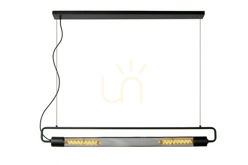 Kontrola Závěsné svítidlo Lucide CALIXT černé 2xE27 vintage 122 cm
