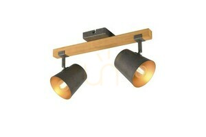 Stropní bodové svítidlo TRIO BELL 801900267, 2×E14, patinovaný nikl a dřevo small 0