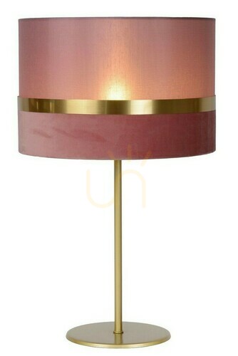 Kontrola Stolní lampa Lucide Extravaganza Tusse růžová zlatá len E27 50 cm 10509/81/66