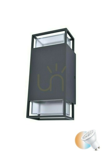 Kontrola Venkovní nástěnné svítidlo Lutec RIDGE 5107101118 antracitové 2xGU10 max. 25 W IP54