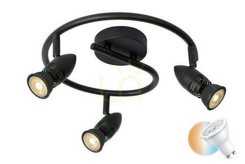 Kontrola Reflektor Lucide CARO 3x GU10 černý LED stropní světlo