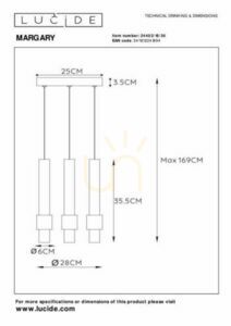 Kaskádové závěsné svítidlo Lucide MARGARY 24402/15/30 3xLED 2700K černé, Ø 28 cm small 7
