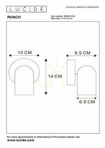 Nástěnné svítidlo Lucide PUNCH černé GU10 1×35 W LED IP20 13958/01/30 small 3