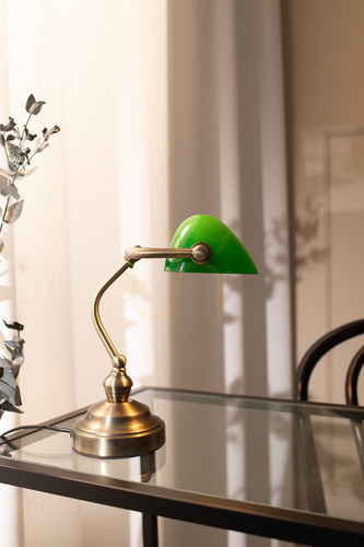 Kontrola Stolní lampa Markslojd BANKERS 105930 zelená sklo kov 25 cm