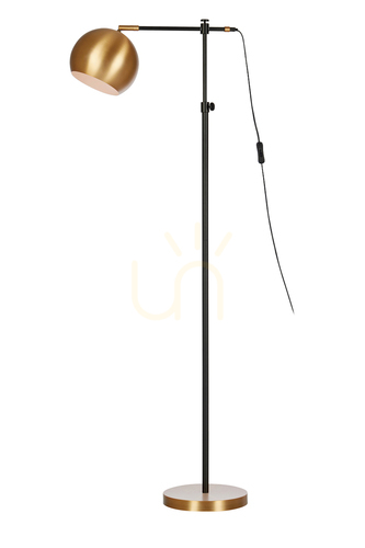 Kontrola Podlahová lampa Markslöjd Chester 107231 černá/hnědá kovová 135 cm
