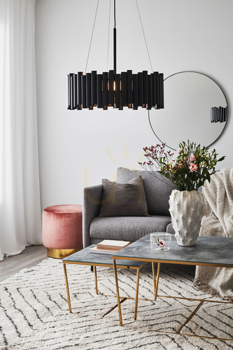 Kontrola Závěsná lampa Markslojd LEVEL 3L černá kovová 107925